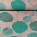 Viskose Popeline - Digitaldruck Vintage Kreise Braun Grün