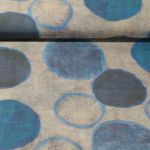 Viskose Popeline - Digitaldruck Vintage Kreise Blau