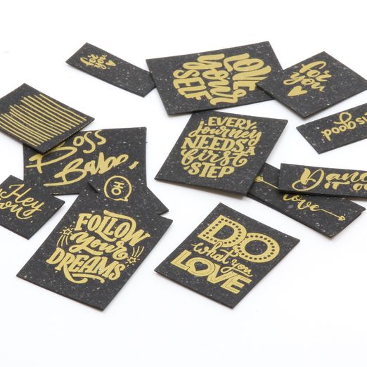 ReLeda Label Bogen - Lettering - schwarz/gold