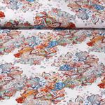 Viskose Popeline - Digitaldruck Fantasieblumen Hellbraun