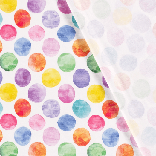 Jersey Bunte Aquarellpunkte auf Weiß Digital Jersey Bunte Aquarellpunkte auf Weiß Digital