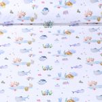 Jersey - Digitaldruck Meeresbewohner Weiß