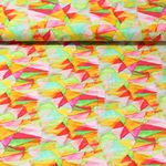 Viskose Popeline - Digitaldruck Bunte Scherben Apfelgrün