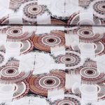 Popeline de viscose - Impression digitale Mandala vintage Ecru Marron