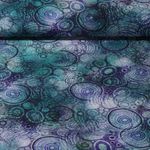 Viskose Popeline - Digitaldruck Kringel Blau