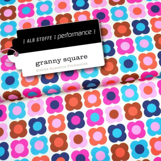 Collection Performance Albstoffe - Granny Square Blanc Multicolore