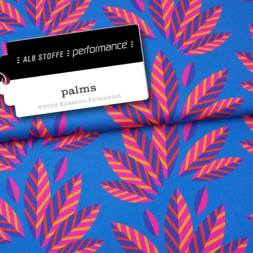 Albstoffe Performance Kollektion - Palms Blau