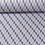 Outdoorstoff - Teflonbeschichtet Jacquard Rauten Beige Schwarz