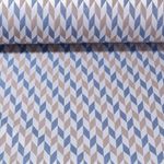 Outdoorstoff - Teflonbeschichtet Jacquard Rauten Beige Hellblau
