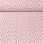 Baumwoll-Cretonne Vintage - Blümchen Beige Rot