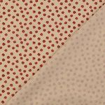 Bomuldscretonne - Blomster Beige Rød