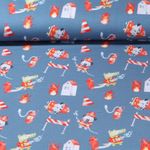 Jersey - Digitaldruck Feuerwehr Tiere Jeansblau