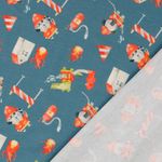 Jersey - Digitaaldruk Brandweer Dieren Jeansblauw