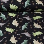 Jersey - Impression digitale Dinosaures Noir