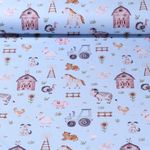 Jersey - Impression digitale A la ferme Bleu clair