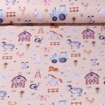 Jersey - Digitaldruck Auf Dem Bauernhof Beige