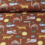 Jersey - Digitaldruck Safaritiere Kupfer