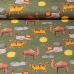 Jersey - Digitaldruck Safaritiere Olivgrün