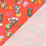 Jersey - Digitale print Rode bloemen