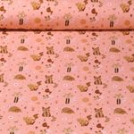 Jersey - Katzen Und Blumen Pfirsich