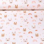 Jersey - Bärengesichter Ecru Pfirsich