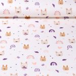 Jersey - Bärengesichter Ecru Lila