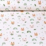 Jersey - Bärengesichter Ecru Grün