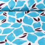 Bio Musselin - Hamburger Liebe Digitaldruck Al Lago Limone Türkis