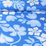 Biologisch katoensatijn - digitale print blauw