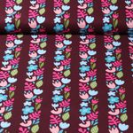 Satin de coton bio - impression numérique rouge foncé