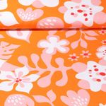 Bio Baumwoll-Satin - Hamburger Liebe Digitaldruck Al Lago Fiori Orange