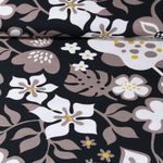 Biologisch katoensatijn - digitale print zwart