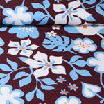 Biologisch katoensatijn - Digitale print donkerrood