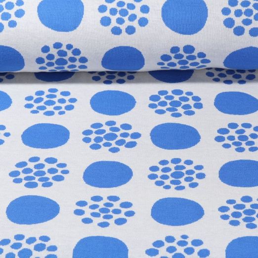 Jersey jacquard bio - Hamburger Liebe Al Lago Punti Double face Bleu