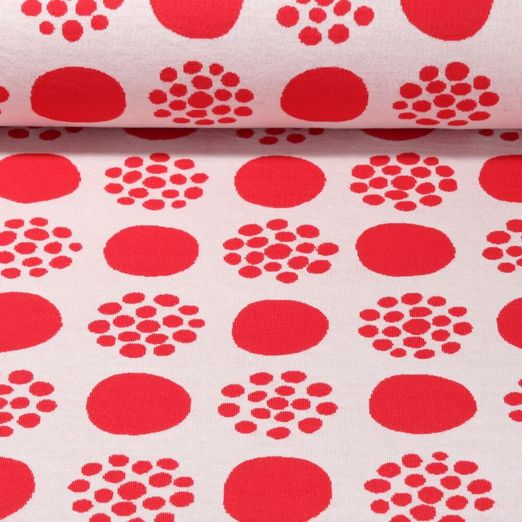 Jersey jacquard bio - Hamburger Liebe Al Lago Punti Double face Rouge