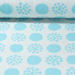 Jersey jacquard bio - amour hambourgeois Al Lago Punti double face turquoise