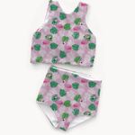 Sport- & Bademodenstoff - Digitaldruck Flamingos Lila UPF50 Recycled-1