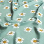 Tissu sport et maillot de bain - impression numérique pâquerettes menthe UPF50 recyclé