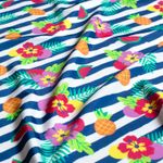 Tissu sport & maillot de bain – Impression digitale Tropiques Bleu UPF50 Recyclé