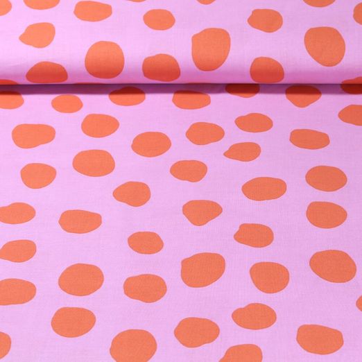 Beschichtete Baumwolle - Punkte Pink Orange