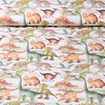 Baumwoll-Popeline - Digitaldruck Dinos Weiß Natur