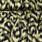 Viskose Stretch - Abstrakt Print Schwarz Grün
