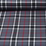 Modestoff - Tartan Check Karos Grau Rot