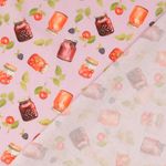 Bomullscretonne - Digitaltryck Glas Frukt och Grönt Syren