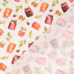 Bomullscretonne - Digitaltryck Glas Frukt och Grönt Vit