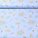 Baumwoll-Cretonne - Digitaldruck Hummeln Und Beeren Bleu