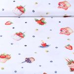 Baumwoll-Cretonne - Digitaldruck Törtchen Weiß