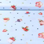 Baumwoll-Cretonne - Digitaldruck Törtchen Hellblau