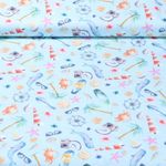 Baumwoll-Cretonne - Digitaldruck Urlaub Am Meer Hellblau