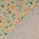 Bomullscretonne - digitaltryck Semester vid havet sand